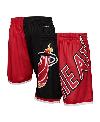 Mitchell & Ness Men's Black Miami Heat Big Face 5.0 Fashion Shorts