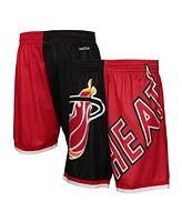 Mitchell & Ness Men's Black Miami Heat Big Face 5.0 Fashion Shorts