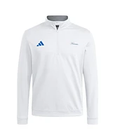 Adidas Men's White Kansas Jayhawks Elevated Quarter-Zip Jacket