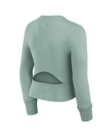Fanatics Women's Green New York Yankees Studio Fitted Long Sleeve Gym Top
