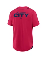 Fanatics Men's Red St. Louis City Sc Injury Time Baseball Jersey