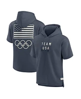Fanatics Men's Navy Team Usa Elements Short Sleeve Pullover Hoodie