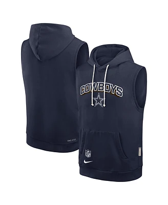 Nike Men's Navy Dallas Cowboys Sideline Performance Sleeveless Pullover Hoodie