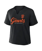 Fanatics Women's Black San Francisco Giants Fan Fave Stadium Slub Boxy T-Shirt