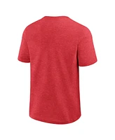 Fanatics Men's Heather Red Chicago Cubs Top Notch T-Shirt