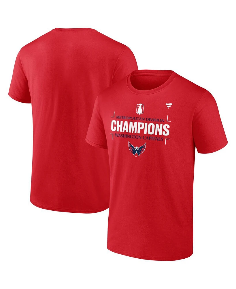 Fanatics Men's Red Washington Capitals 2025 Metropolitan Division Champions T-Shirt