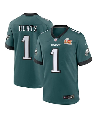 Nike Men's Jalen Hurts Midnight Green Philadelphia Eagles Super Bowl Lix Game Player Jersey