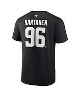 Fanatics Men's Mikko Rantanen Black Dallas Stars Authentic Stack Name Number T-Shirt