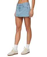 Edikted Women's Eyelet Bows Denim Mini Skirt