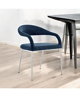 Modern Open Back Upholstered Dining Arm Chairs – Set of 2