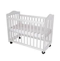 La Baby 2-in-1 Convertible Cradle & Mini Crib with Mattress, White