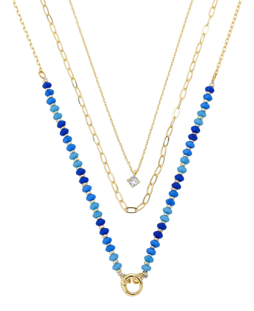 Unwritten Cubic Zirconia Beaded Layered Necklace Set
