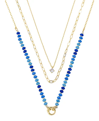 Unwritten Cubic Zirconia Beaded Layered Necklace Set