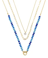 Unwritten Cubic Zirconia Beaded Layered Necklace Set