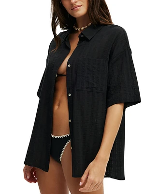 Cotton On Women's The Essential Short-Sleeve Beach Shirt