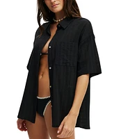 Cotton On Women's The Essential Short-Sleeve Beach Shirt