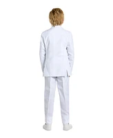 OppoSuits Teen Boys White Knight Slim Fit Solid Suit Including Blazer, Pants and Clip-On-Tie