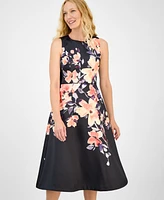 julia jordan Women's Printed Sleeveless Midi Dress