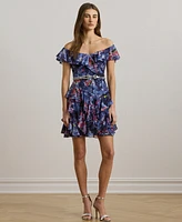 Lauren Ralph Women's Print Off-the-Shoulder Cocktail Dress