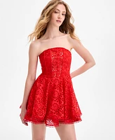 Astr the Label Women's Deasia Strapless Eyelet Dress
