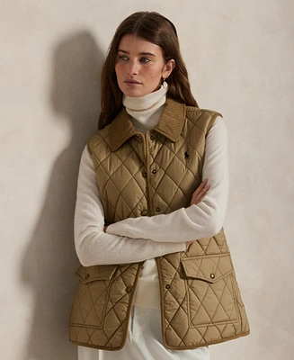 Polo Ralph Lauren Women's Corduroy-Trim Quilted Vest