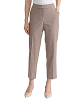 Jones New York Women's Check Print High-Rise Ankle Pants