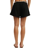Cotton On Women's Contrast-Stripe Drawstring Cover-Up Shorts