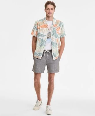 Sun Stone Mens Cutler Leaf Print Camp Shirt Lava Flow Graphic T Shirt Chase 6 Linen Blend Shorts Exclusively At Macys