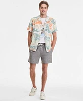 Sun Stone Mens Cutler Leaf Print Camp Shirt Lava Flow Graphic T Shirt Chase 6 Linen Blend Shorts Exclusively At Macys