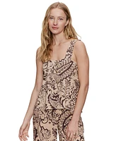 Sanctuary Women's Desert Square-Neck Button-Front Tank Top