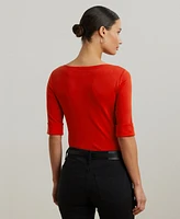 Lauren Ralph Stretch Cotton Boatneck T-Shirt
