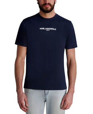 Karl Lagerfeld Paris Men's Core Short Sleeve Crewneck Logo T-Shirt