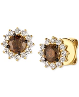 Le Vian Chocolatier Chocolate Diamond & Vanilla Diamond Stud Earrings (3/4 ct. t.w.) in 14k Yellow Gold