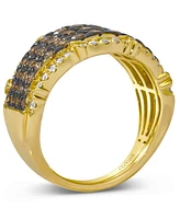 Le Vian Chocolate Diamond & Nude Diamond Multirow Ring (1-5/8 ct. t.w.) in 14k Gold