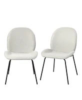 Set of 2 Fabric Side Chairs with Cushioned Seats for Dining and Home Decor