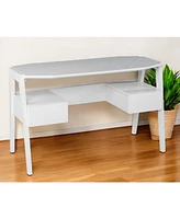 48" White Writing Desk With Two Drawers