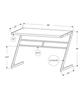 Small 22" Silver Desk Minimalist Workstation for Efficient Home Use