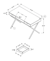 24" Dark Brown and Gold Computer Desk With Two Drawers