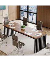 Tribesigns 6.5 ft Conference Table with Metal Legs for 4-6, Long Meeting Negotiation Training Seminar