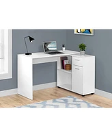 L-Shaped 34" Computer Desk With Dual Drawers for Small Office Spaces