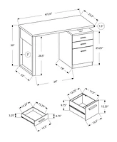 24" Grey and Black Computer Desk With Three Drawers