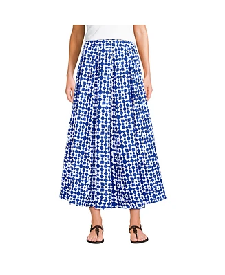 Lands' End Women's Poplin Godet Maxi Skirt - Set Bottom