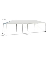 10 x 30 Feet Gazebo Canopy Tent with Connection Stakes and Wind Ropes