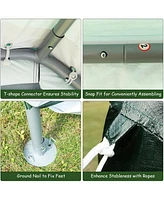 Outdoor Carport Shed with Sidewalls and Waterproof Ripstop Cover