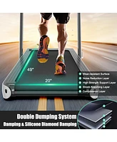 4.75HP 2 In 1 Folding Treadmill with Remote App Control-White