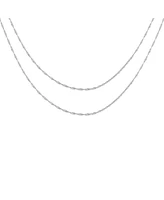 Bling Jewelry Set of 2 Thin 1.5MM Sterling Silver Singapore Rope Chain Necklace Made in Italy & Inch