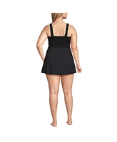 Lands' End Plus Smocked Swim Dress Swimsuit