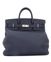 Pre-Owned Hermes Hac 40 Handbag Blue Togo with Palladium Hardware