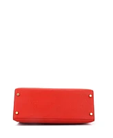 Pre-Owned Hermes Kelly 28 Handbag Red Chevre de Coromandel with Gold Hardware