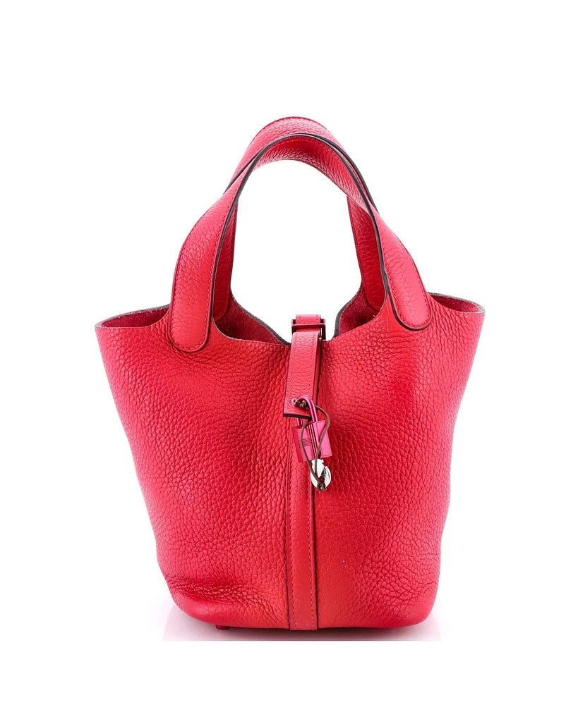 Pre-Owned Hermes Pm Monochrome Picotin Lock Bag Clemence